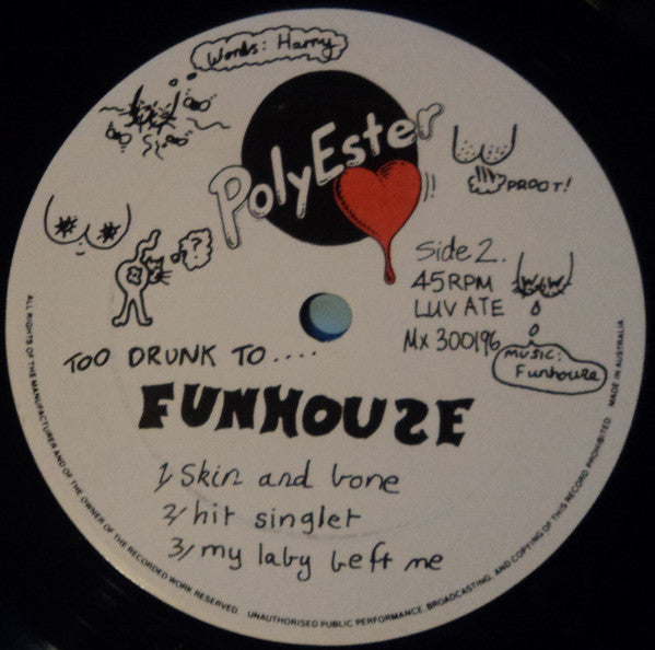 Funhouse – Too Drunk To Funhouse 12" vinyl record, image 6 of 6