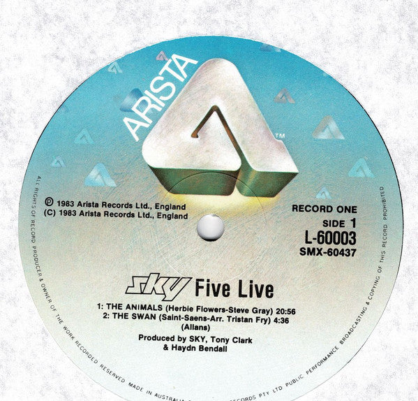 Sky – Sky Five Live (2xLP) LP vinyl record, image 3 of 6