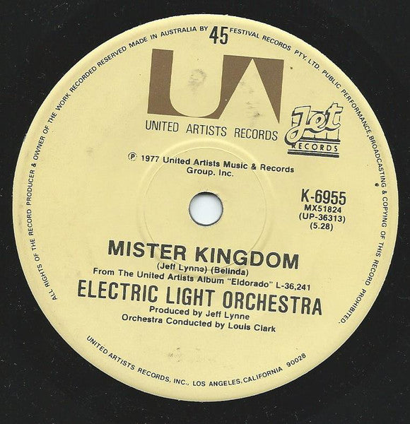 Electric Light Orchestra – Turn To Stone 7" vinyl record, image 2 of 2