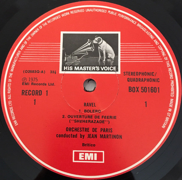 Maurice Ravel, Orchestre De Paris, Jean Martinon, Aldo Ciccolini, Itzhak Perlman – Orchestral Music (5xLP) LP vinyl record, image 3 of 8