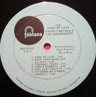 Wayne Fontana & The Mindbenders – The Game Of Love LP vinyl record, image 2 of 2