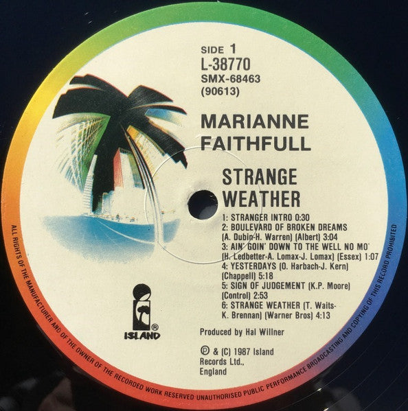 Marianne Faithfull – Strange Weather LP vinyl record, image 3 of 6