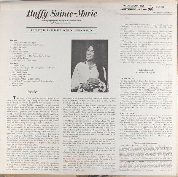 Buffy Sainte-Marie – Little Wheel Spin And Spin LP vinyl record, image 2 of 4