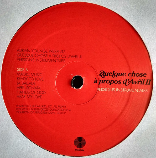 Adrian Younge – Quelque Chose À Propos D'Avril II (Versions Instrumentales) LP vinyl record, image 4 of 4