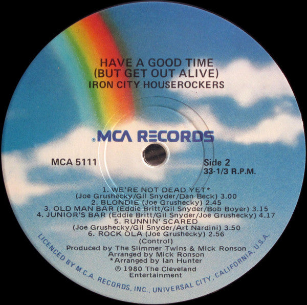 Iron City Houserockers – Have A Good Time (But Get Out Alive) LP vinyl record, image 4 of 4
