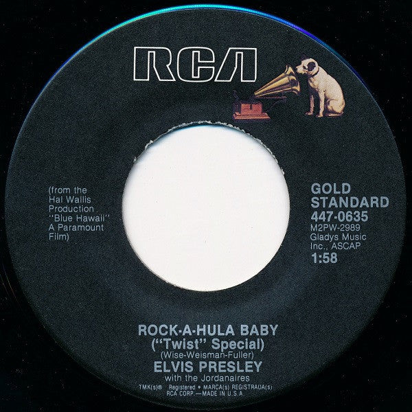 Elvis Presley, The Jordanaires – Can't Help Falling In Love / Rock-A-Hula Baby 7" vinyl record, image 2 of 3