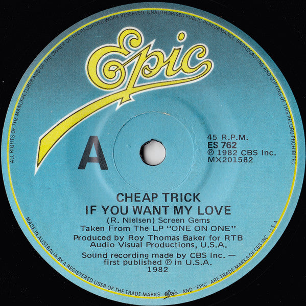 Cheap Trick – If You Want My Love 7" vinyl record, image 1 of 3
