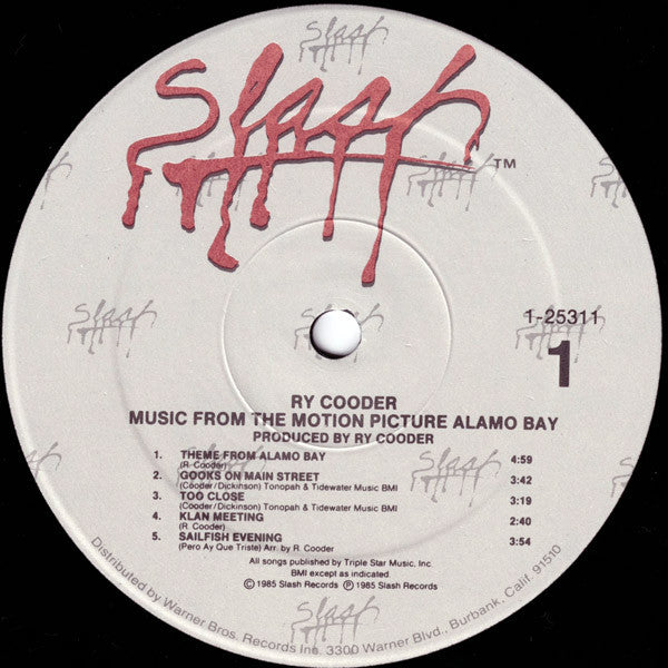 Ry Cooder – Music From The Motion Picture "Alamo Bay" LP vinyl record, image 3 of 4