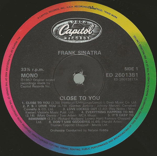 Frank Sinatra – Close To You LP vinyl record, image 3 of 4