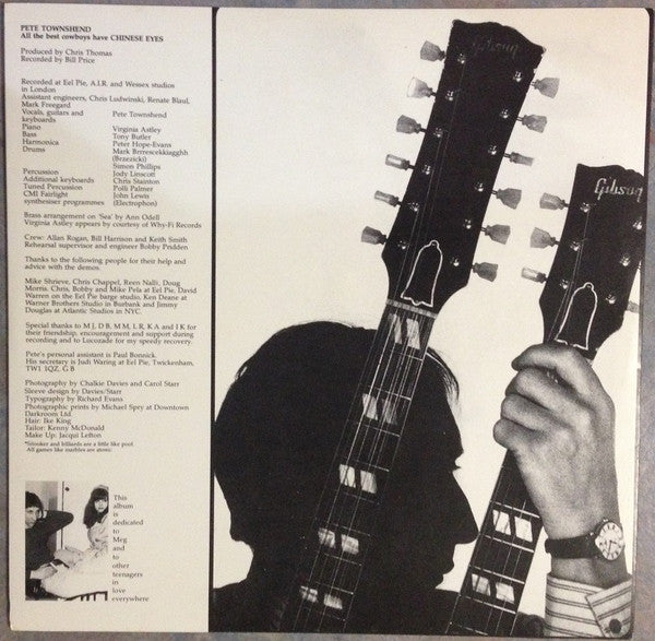 Pete Townshend – All The Best Cowboys Have Chinese Eyes LP vinyl record, image 8 of 9