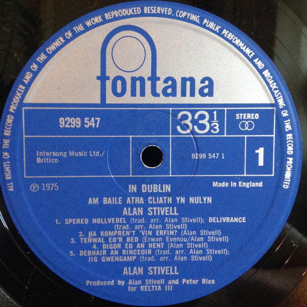 Alan Stivell – In Dublin - Am Baile Atha Cliath Yn Nulyn LP vinyl record, image 3 of 10