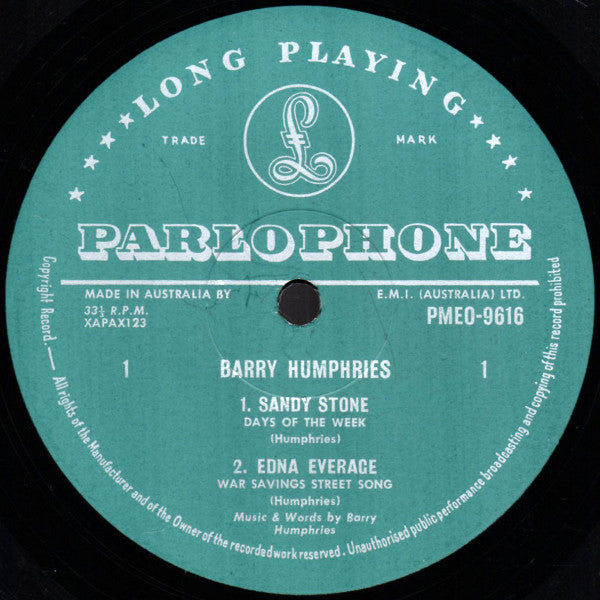 Barry Humphries – Barry Humphries LP vinyl record, image 3 of 4