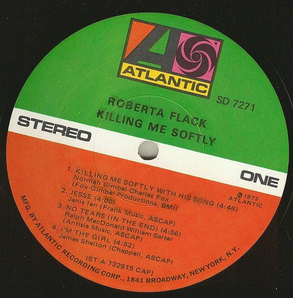 Roberta Flack – Killing Me Softly LP vinyl record, image 3 of 4