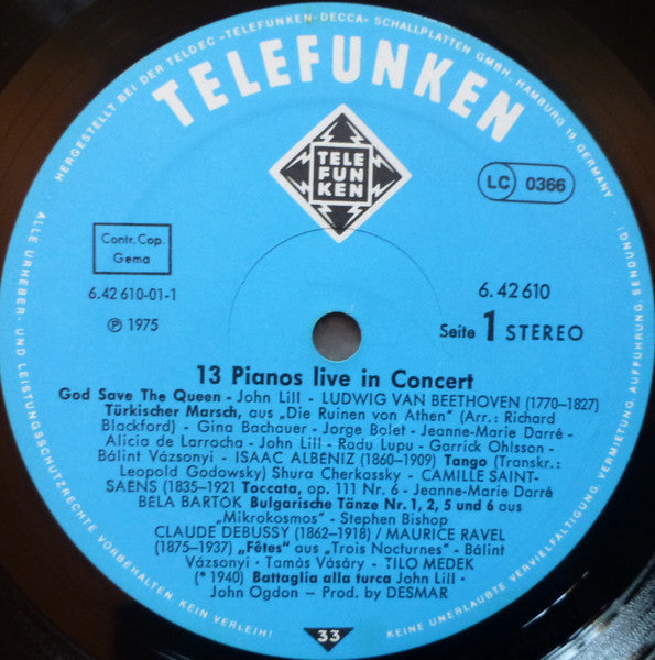 Various – 13 Pianos Live In Concert LP vinyl record, image 5 of 6