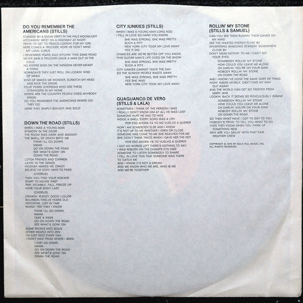 Stephen Stills, Manassas – Down The Road LP vinyl record, image 6 of 6