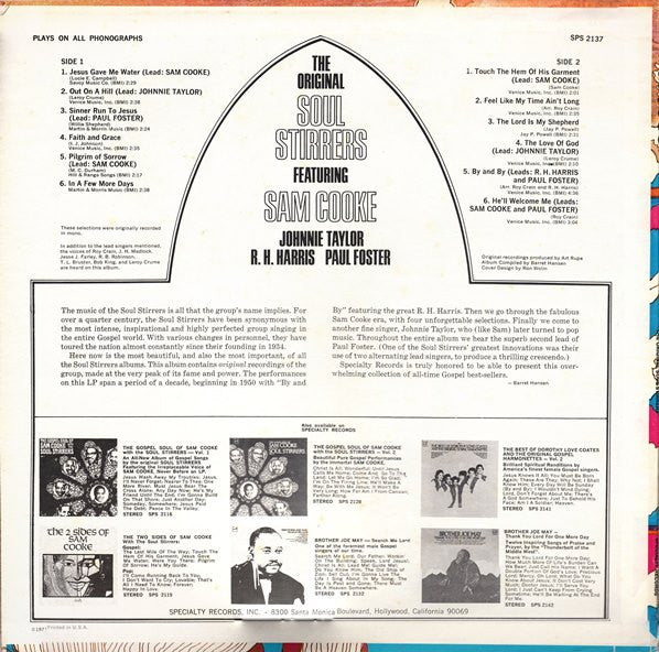 The Soul Stirrers – The Original Soul Stirrers Featuring Sam Cooke LP vinyl record, image 2 of 6
