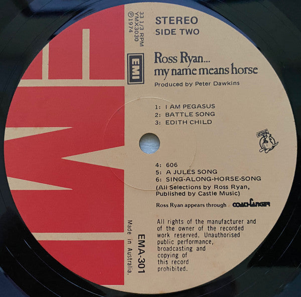 Ross Ryan – ...My Name Means Horse LP vinyl record, image 3 of 8