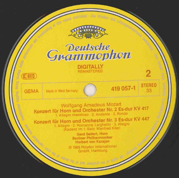 Wolfgang Amadeus Mozart – 4 Hornkonzerte - Konzerte Für Horn Und Orchester LP vinyl record, image 4 of 4