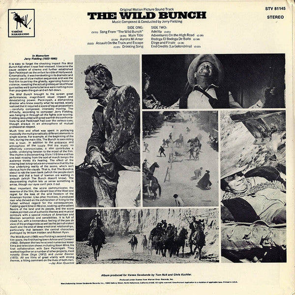 Jerry Fielding – The Wild Bunch - Original Motion Picture Sound Track LP vinyl record, image 2 of 4