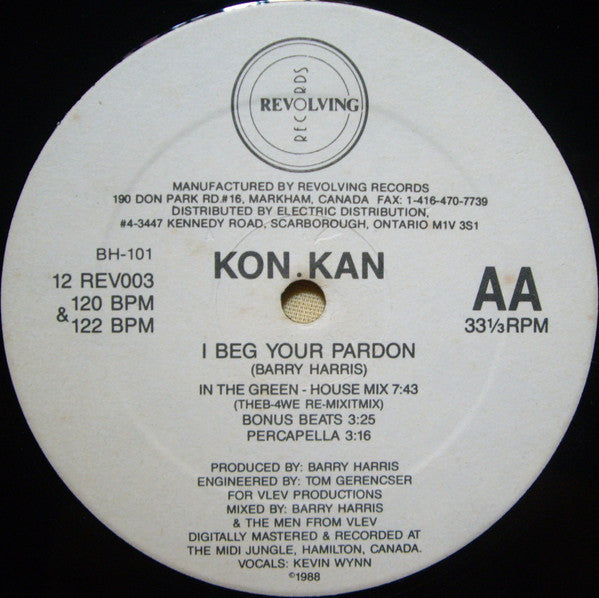Kon Kan – I Beg Your Pardon 12" vinyl record, image 4 of 4