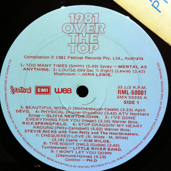 Various – 1981 Over The Top LP vinyl record, image 3 of 6