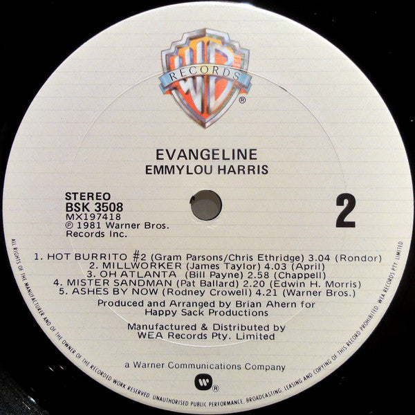 Emmylou Harris – Evangeline LP vinyl record, image 4 of 6