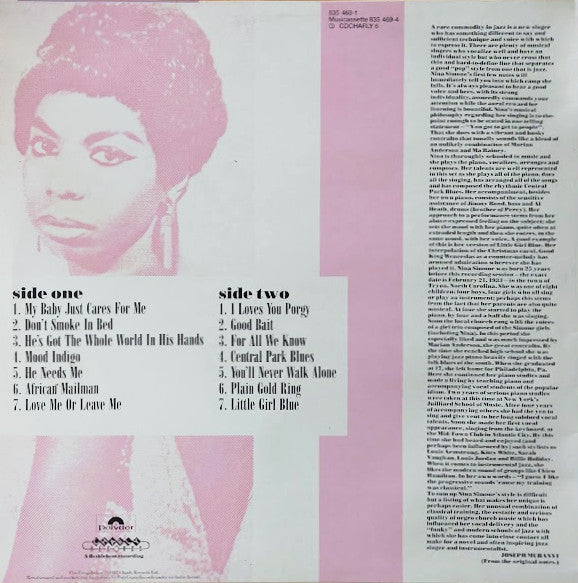 Nina Simone – My Baby Just Cares For Me LP vinyl record, image 2 of 4