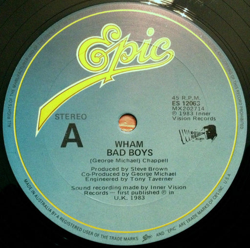 Wham! – Bad Boys 12" vinyl record, image 1 of 2