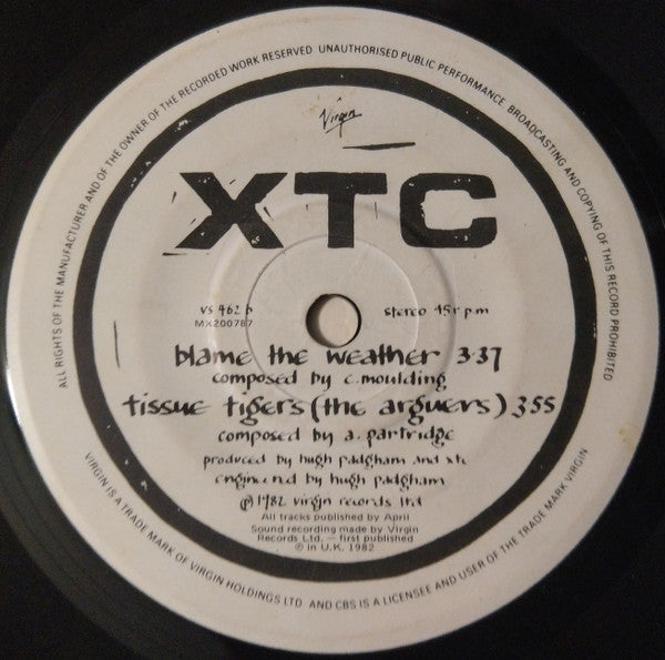 XTC – Senses Working Overtime 7" vinyl record, image 4 of 4
