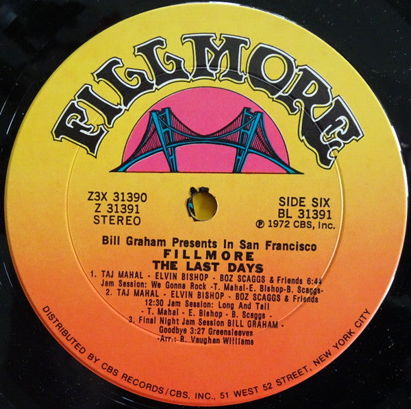 Various – Fillmore - The Last Days (3xLP) LP vinyl record, image 8 of 10