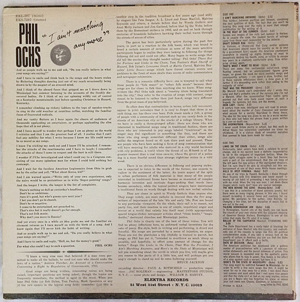 Phil Ochs – I Ain't Marching Anymore LP vinyl record, image 2 of 4