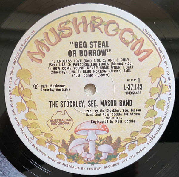 The Stockley, See, Mason Band – Beg Steal Or Borrow LP vinyl record, image 5 of 6