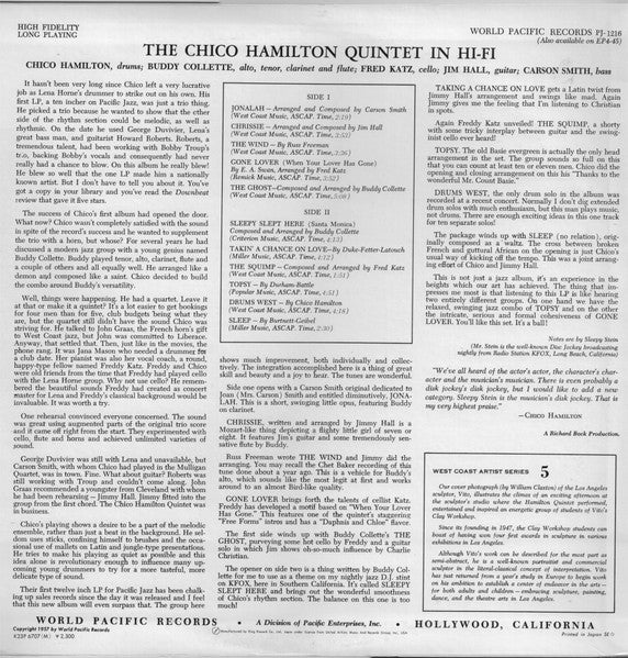 The Chico Hamilton Quintet – Chico Hamilton Quintet In Hi-Fi LP vinyl record, image 3 of 5