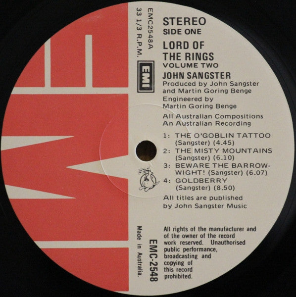 John Sangster – Lord Of The Rings Vol. 2 (2xLP) LP vinyl record, image 5 of 8