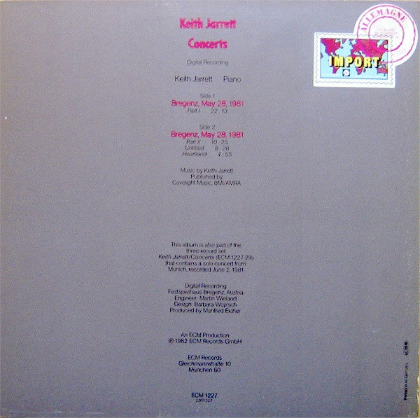 Keith Jarrett – Concerts LP vinyl record, image 2 of 6