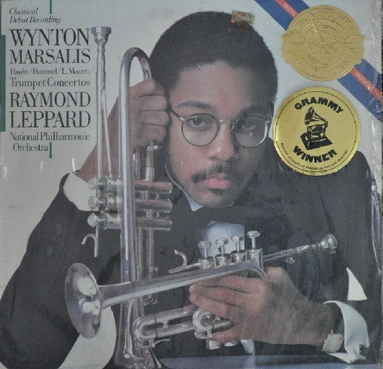 Joseph Haydn, Johann Nepomuk Hummel, Leopold Mozart, Wynton Marsalis, National Philharmonic Orchestra, Raymond Leppard – Trumpet Concertos LP vinyl record