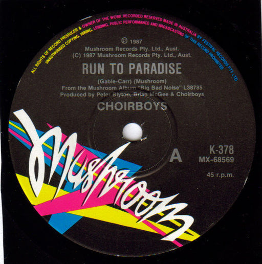 Choirboys – Run To Paradise 7" vinyl record