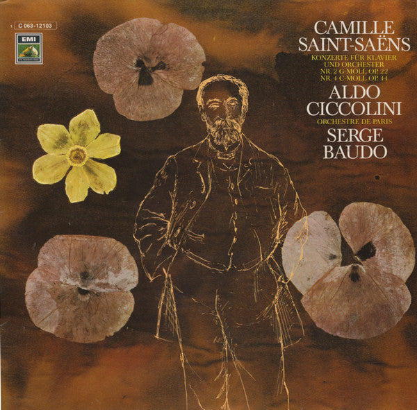 Camille Saint-Saëns, Aldo Ciccolini, Orchestre De Paris, Serge Baudo – Konzerte Für Klavier Und Orchester Nr.2 G-moll, Op.22 / Nr.4 C-moll, Op. 44 LP vinyl record, image 1 of 3