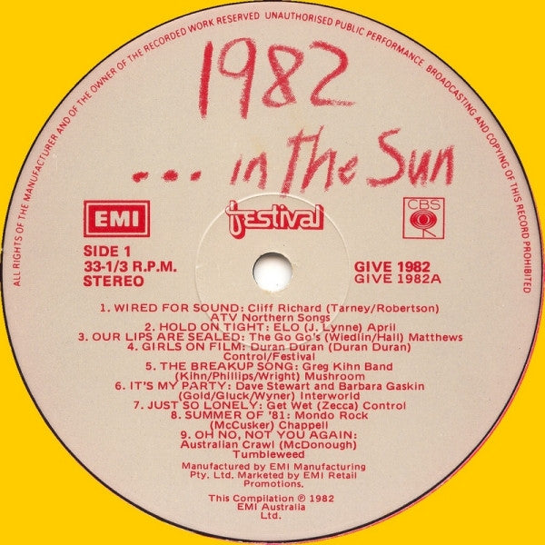 Various – 1982 ... In The Sun LP vinyl record, image 3 of 5