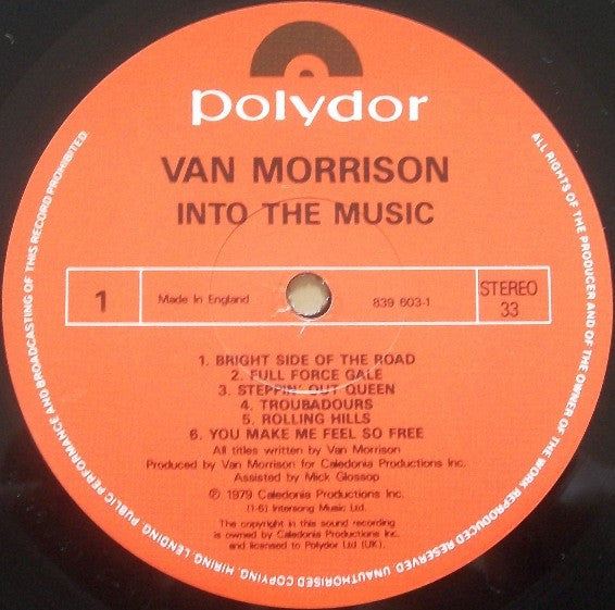Van Morrison – Into The Music LP vinyl record, image 1 of 2
