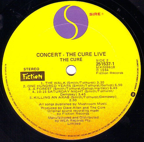 The Cure – Concert - The Cure Live LP vinyl record, image 4 of 4