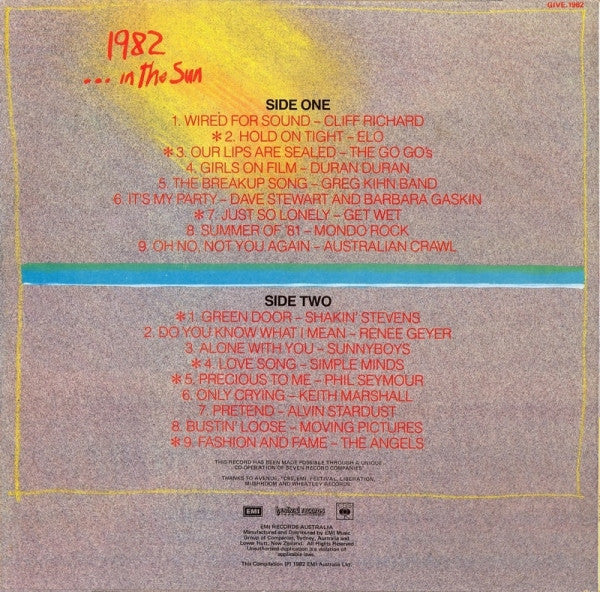 Various – 1982 ... In The Sun LP vinyl record, image 2 of 5