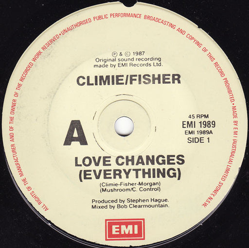 Climie Fisher – Love Changes (Everything) 7" vinyl record, image 1 of 2