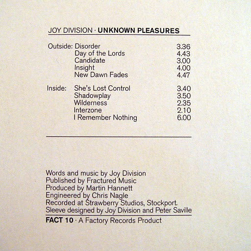 Joy Division – Unknown Pleasures LP vinyl record, image 7 of 8