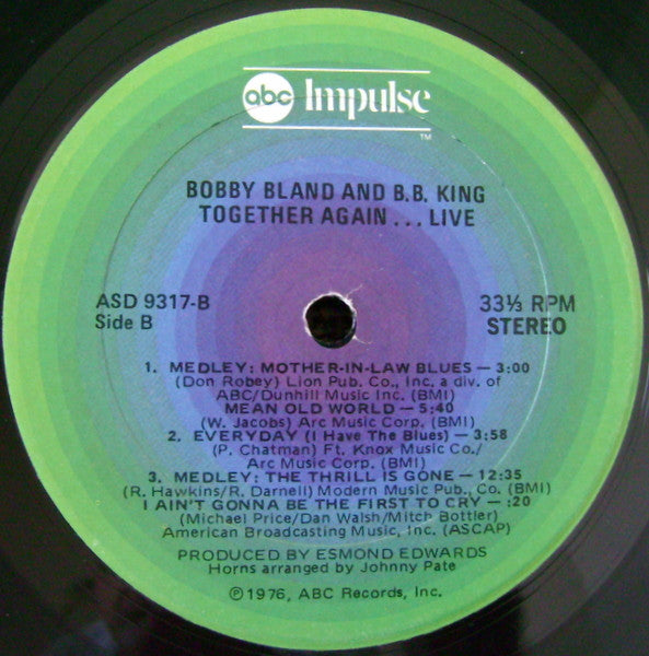 Bobby Bland, B.B. King – Together Again...Live LP vinyl record, image 6 of 6