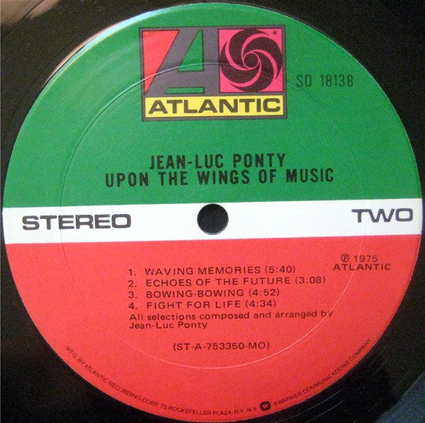 Jean-Luc Ponty – Upon The Wings Of Music LP vinyl record, image 4 of 4