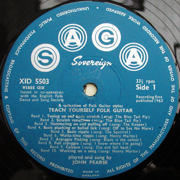 John Pearse – Teach Yourself Folk Guitar LP vinyl record, image 3 of 4