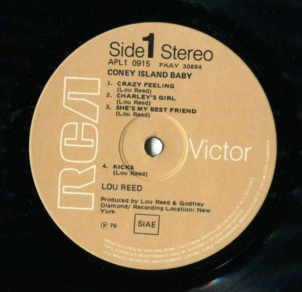 Lou Reed – Coney Island Baby LP vinyl record, image 3 of 6