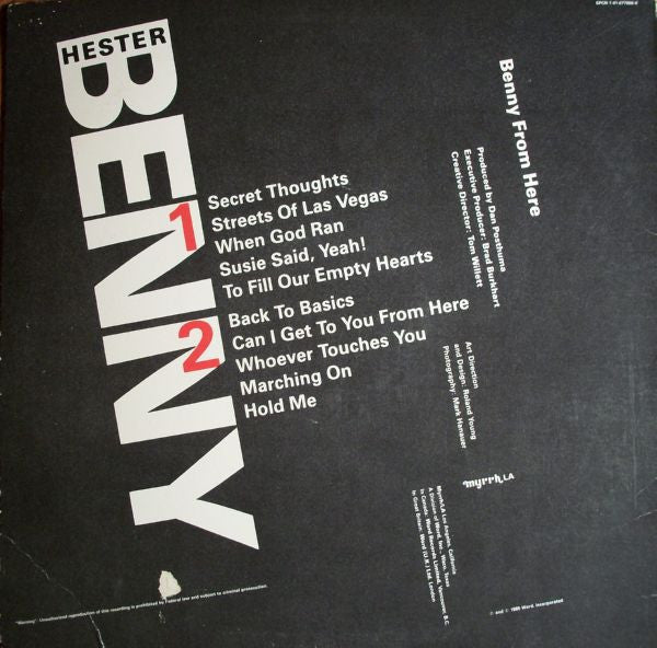 Benny Hester – Benny From Here LP vinyl record, image 2 of 6