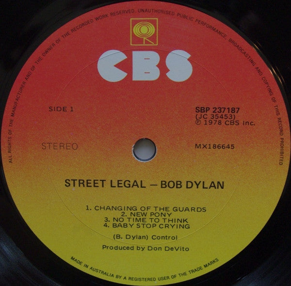 Bob Dylan – Street-Legal LP vinyl record, image 3 of 8